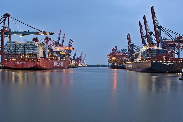 port, ship, water, sea, crane, nature, freight, export, import, charge, logistics, container