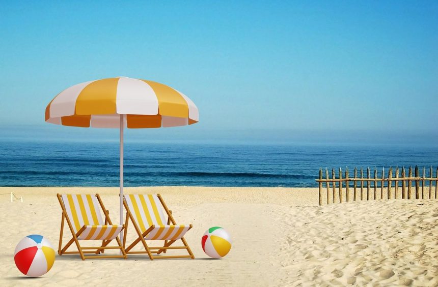 beach, umbrella, sea, vacation, beach balls, ocean, nature, water, coast, waves, sand, summer, deck chairs, parasol, balls, deck chair, vacations